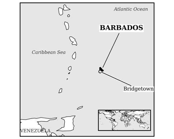 Map of Barbados